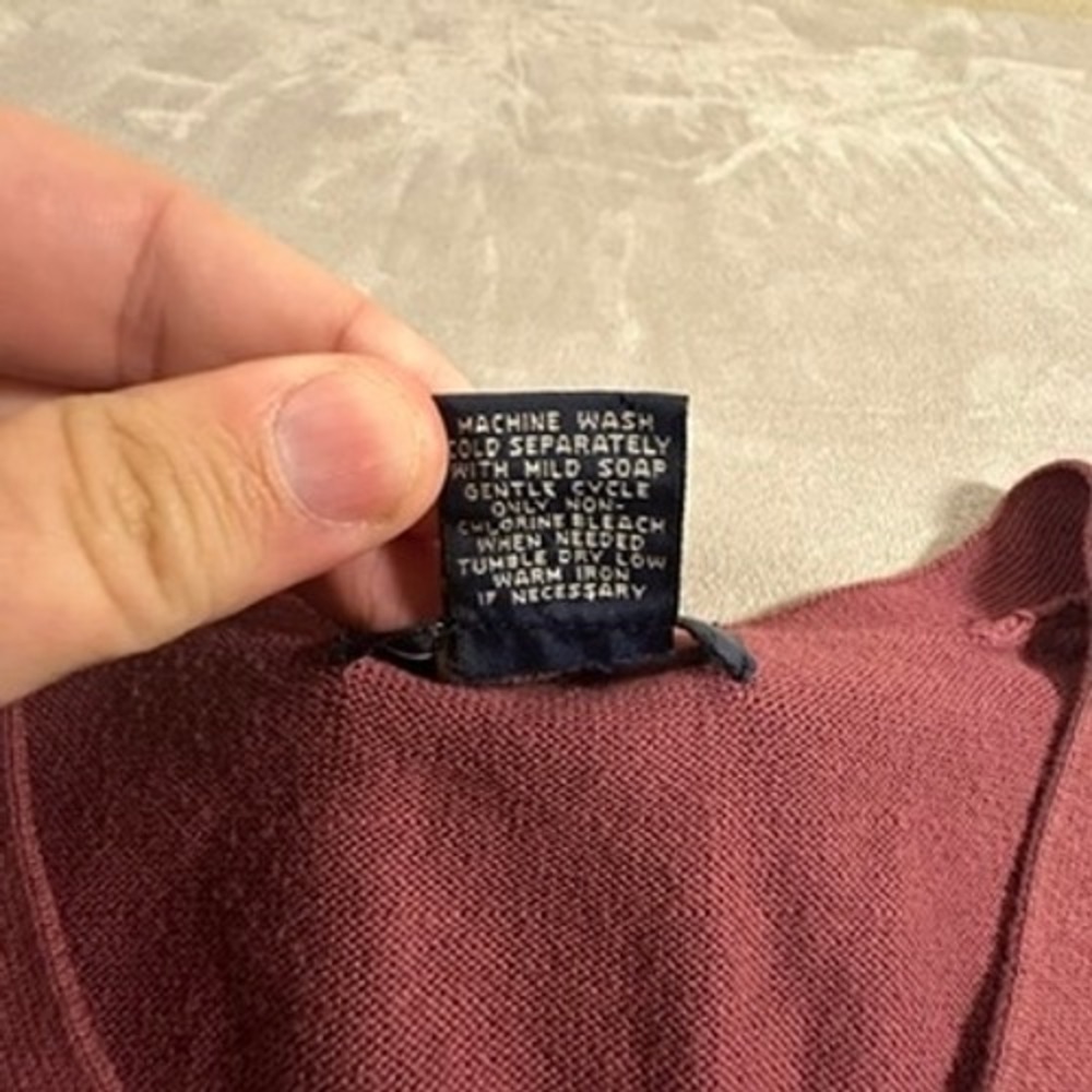 Brooks Brothers Sweater Vest Mens Cotton V-Neck Pullover L 100 Wool Burgundy Red - Picture 5 of 7